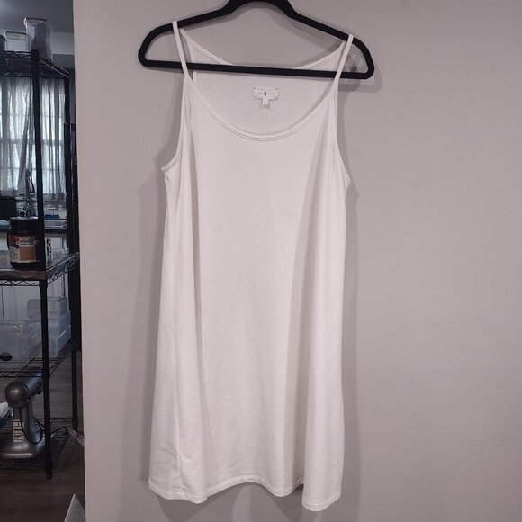 Lou & Grey LOFT Women's Cream White Midi Dress Size Large - Picture 1 of 5